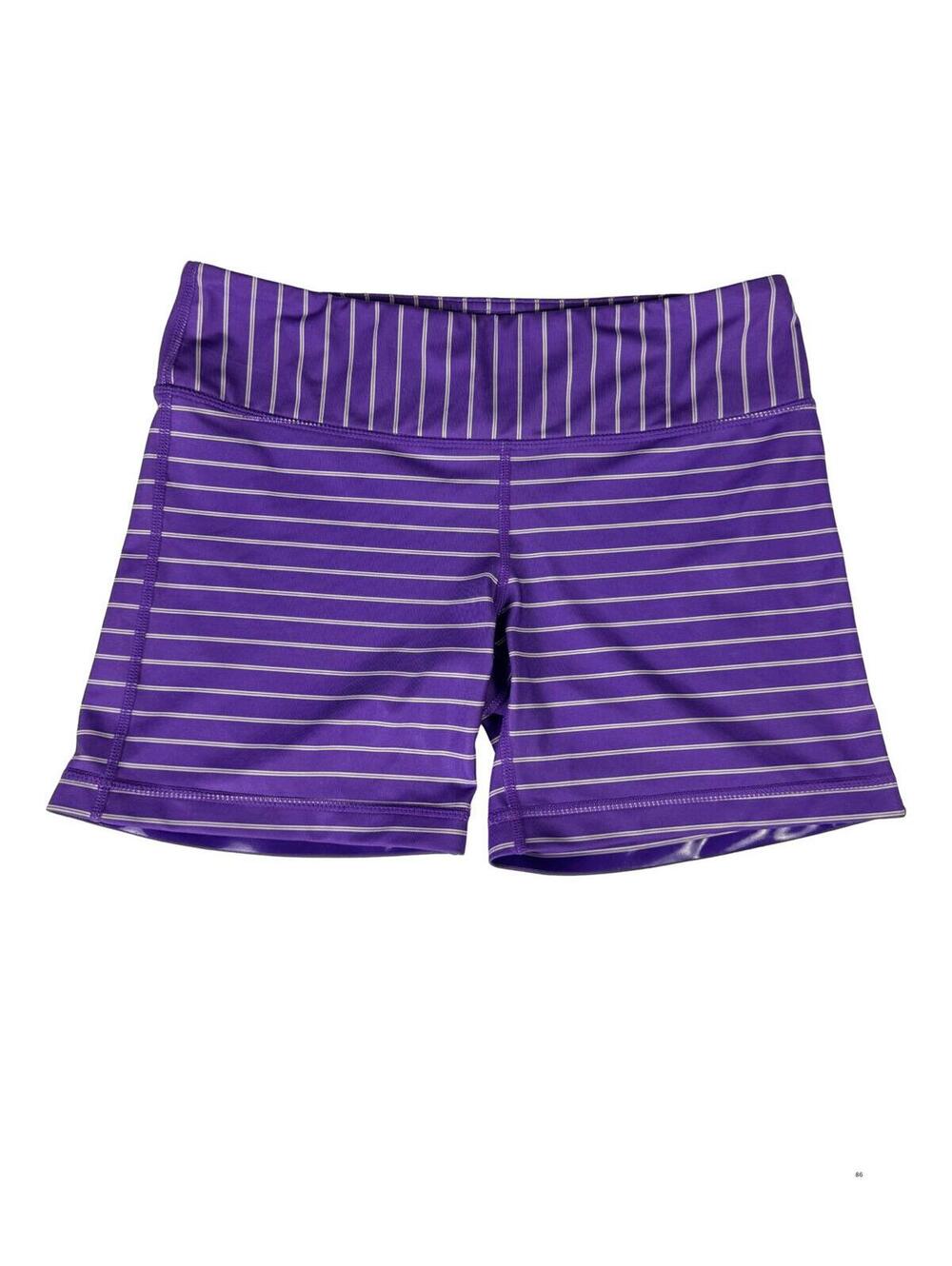 IAB MFG Purple Striped Athletic Shorts Size M Yoga Workout